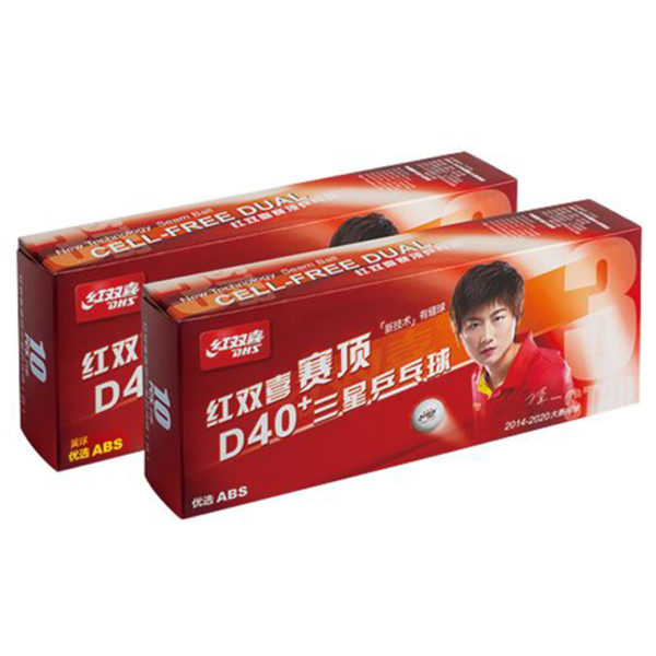 DHS CELLFREE DUAL CD 40+ 3 STAR (ITTF) แพ็ค 10 ลูก สีขาว